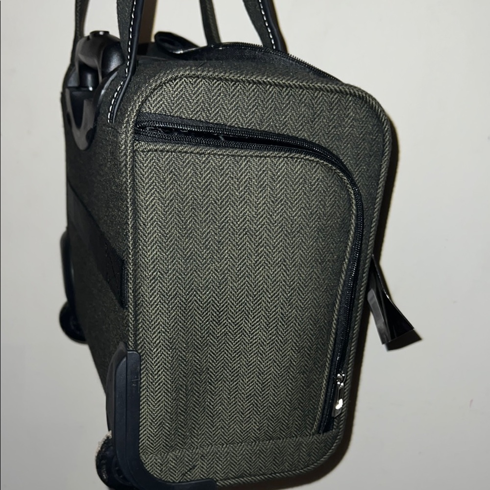 London Fog Dark Green Manchester Collection Underseat Bag with Durable Fabric